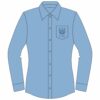 Collared button-up long sleeve blouse - 28