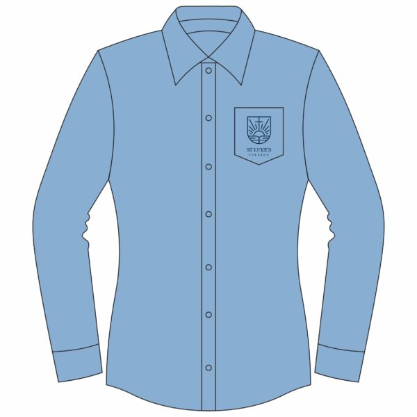 Collared button-up long sleeve blouse